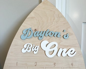 First Year Surf Photo Board, The Big One Party Decor, My First Wave Birthday Decor, 1st Birthday Surf Ocean Theme Decor, Baby First Birthday