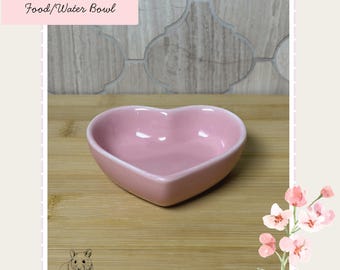 Ceramic Heart Bowl For Small Pets Water/Food
