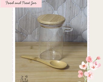 Glass Jar For Hamster Or Other Small Pet Food And Treats