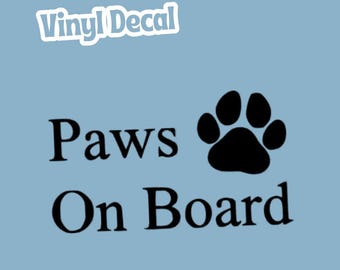 Paws On Board Vinyl Decal