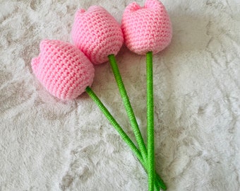 Crochet Pink Tulip Bouquet