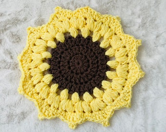 Crochet Sunflower Dishcloth