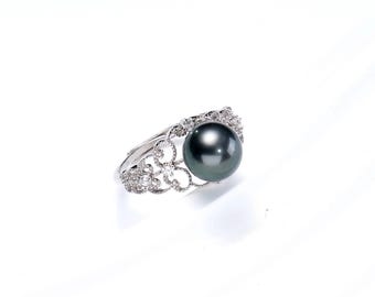 CUSTOMIZED Tahitian Pearl Ring 9-12mm