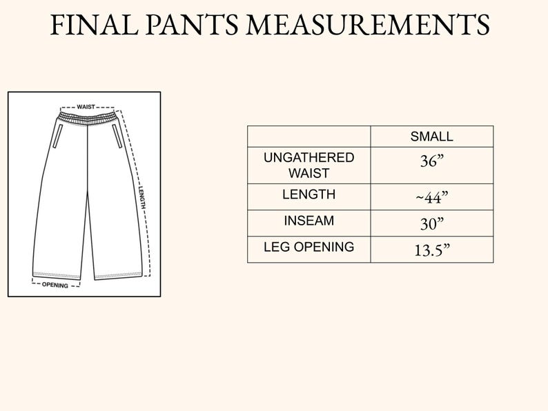 Wide Leg Sweatpants Sewing Pattern | PDF Digital Download (US Letter ...