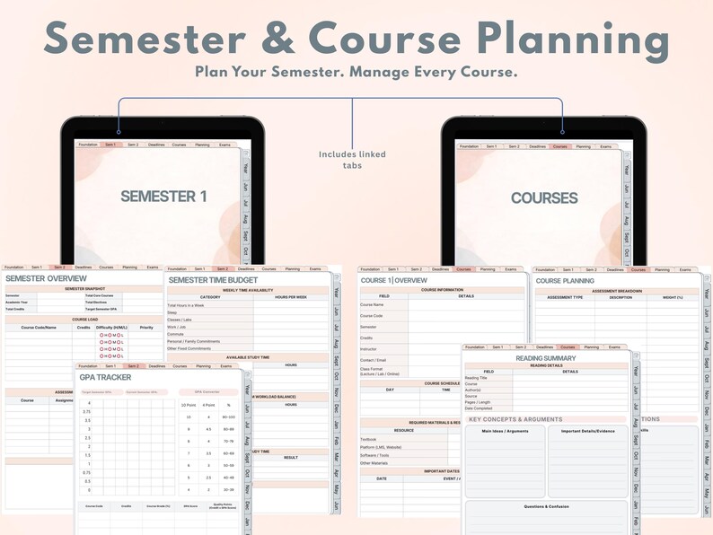 Academic Study Planner 2026-2027 Digital Student Planner iPad PDF ...