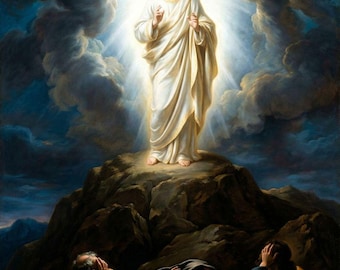The Transfiguration of Our Lord Jesus Christ on Mount Tabor | Sacred Art Print | Divine Glory Revelation