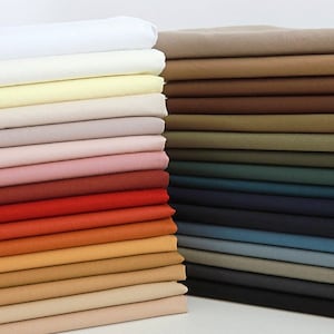 30S Twill Cotton Fabric, 100% Cotton, 57" Wide Width, Solid Cotton, Colored Cotton Fabric, Apparel Fabric, By the Yard