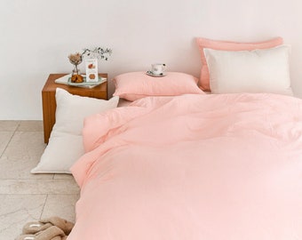 Conjunto de cama com edredom pastel 4 unidades, 21 cores-estilo coreano, primavera e verão, decoração aconchegante, sólido, twin/twinxl, queen, cottagecore