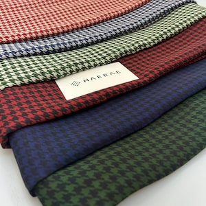 Chiffon fabric, houndstooth, hound tooth, 6 colors, polyester chiffon fabric by the yard made in Korea