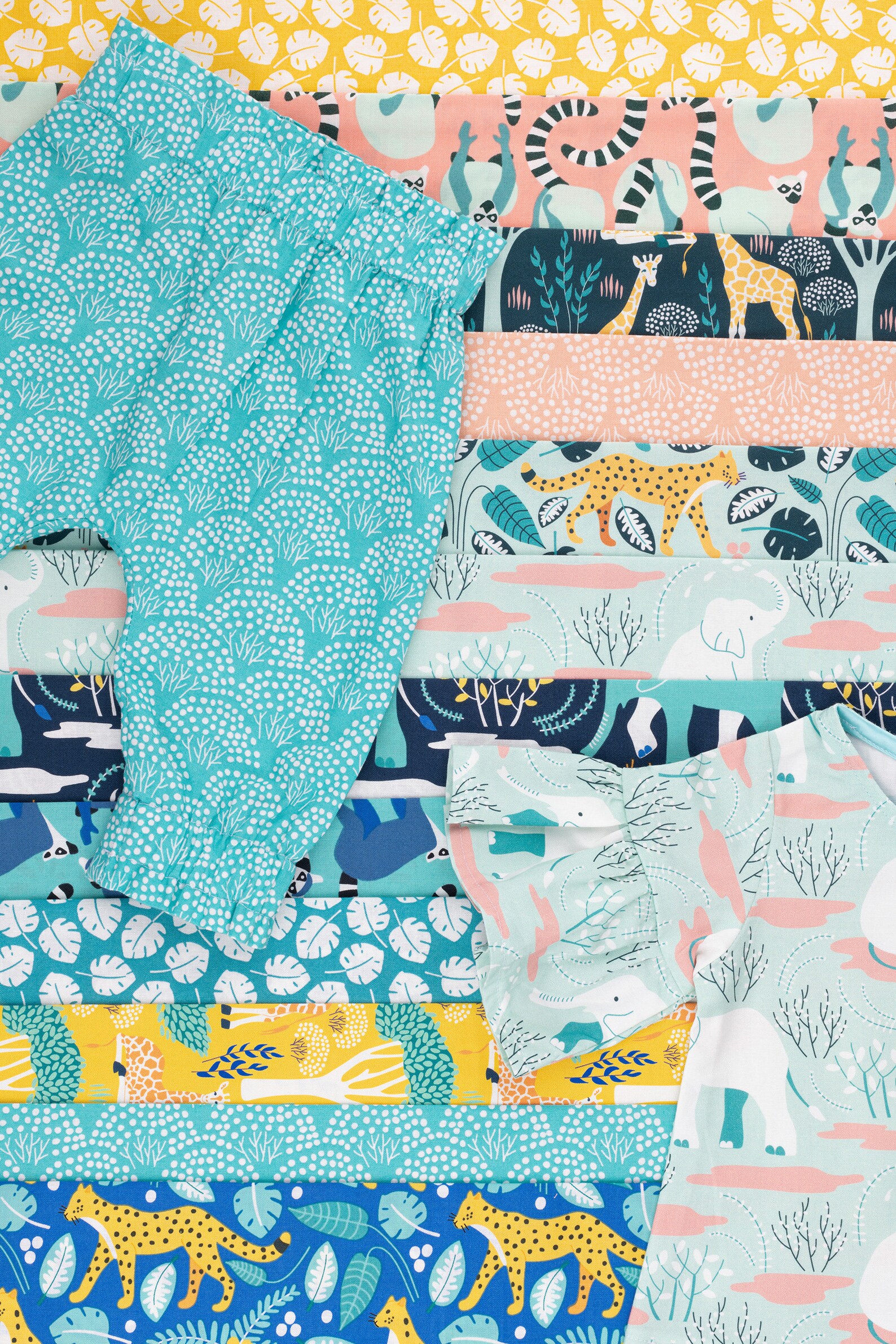 Lemurs Bright by The Tiny Garden Nerida Hansen Fabrics Etsy