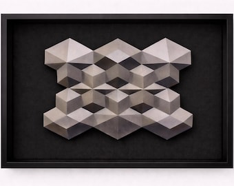 3D Geometric Paper Wall Art, Modern Minimal Sculpture
