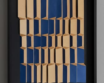 Handmade 3D Geometric Paper Sculpture - Modern Minimalist Wall Art