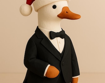 Gentleman Duck STL – 3D Printable Duck Figurine – Funny Duck Sculpture – Desk Décor – Digital Download