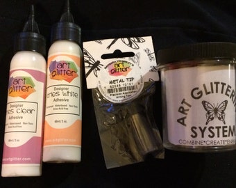 Art Institute Glitter Adhesives, Dries Clear Dries White, Noogers, Tool kits or Tips Art Nail Art