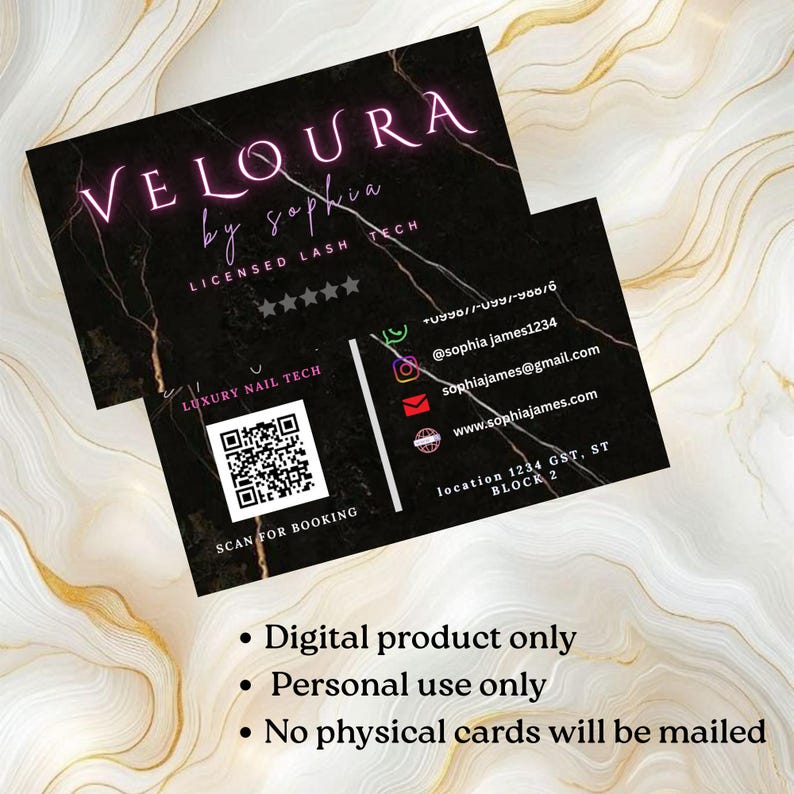 QR Code Business Card Template | Editable Canva Digital Contact Card ...