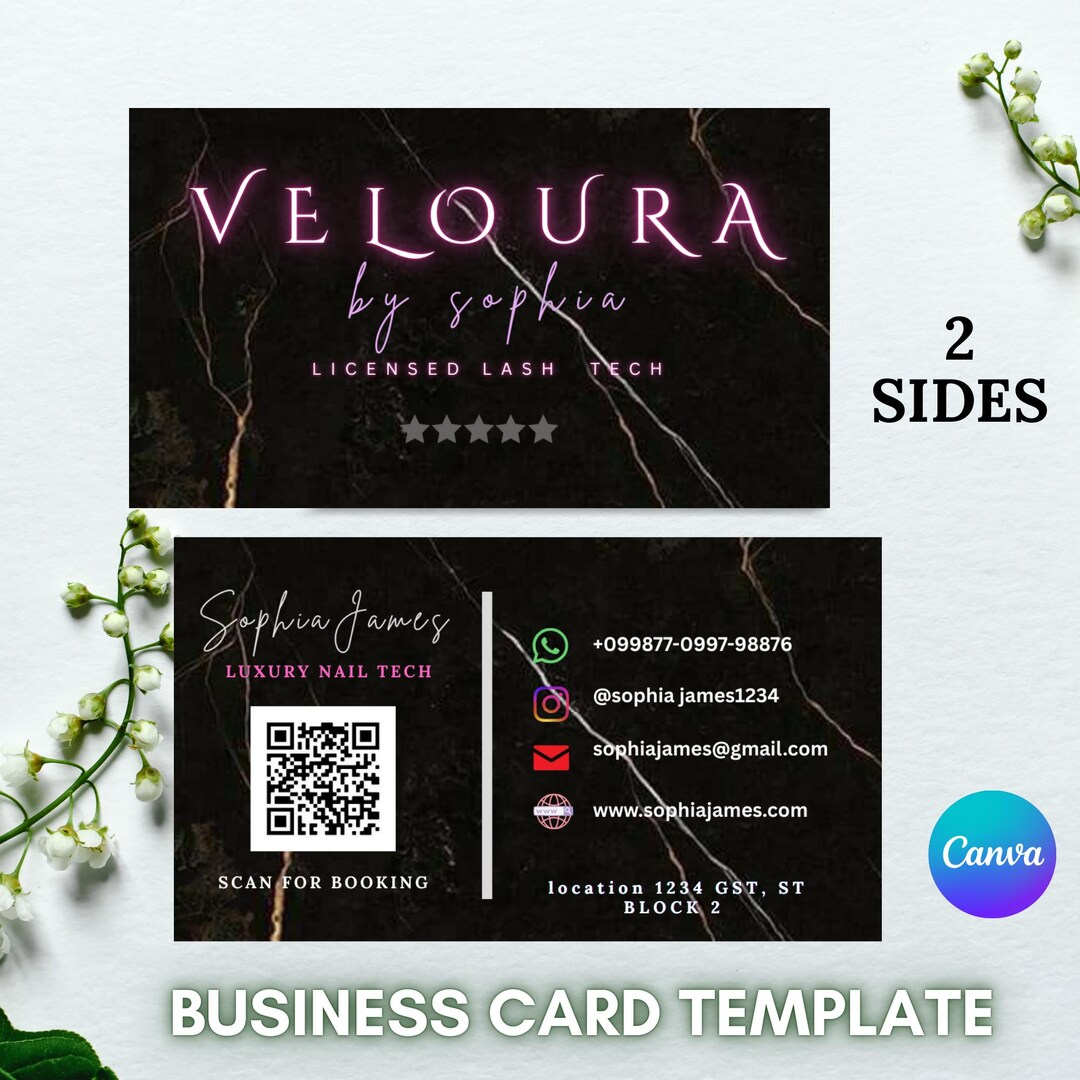 QR Code Business Card Template | Editable Canva Digital Contact Card ...