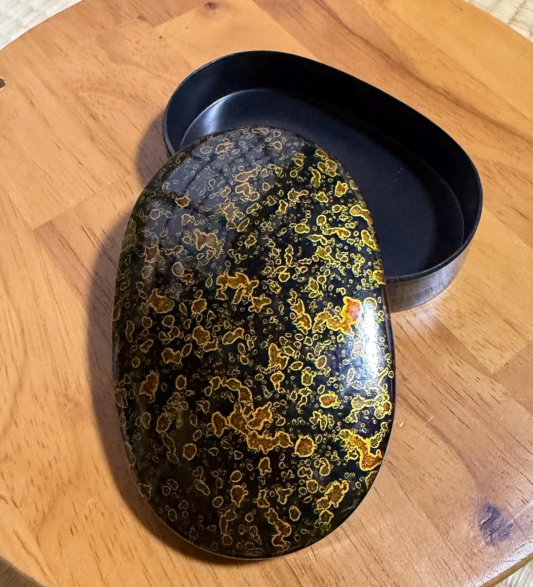 Vintage Tsugaru Nuri Lacquer Box Kara-nuri Pattern Handmade Japanese ...