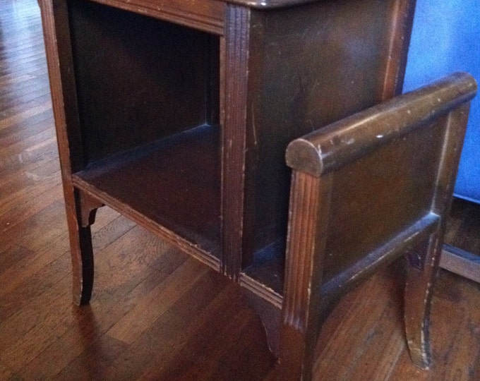 Vintage Wood Magazine Side Table Antique End Table Etsy