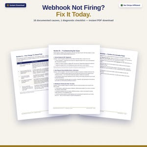 Kit de correção de webhooks do Stripe | Lista de verificação de diagnóstico com 16 causas (Download em PDF)