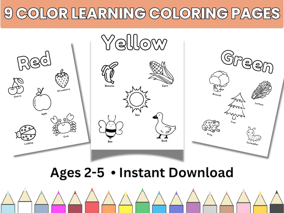 Kindergarten Colors Worksheets | Easy Coloring Pages | Preschool Color ...