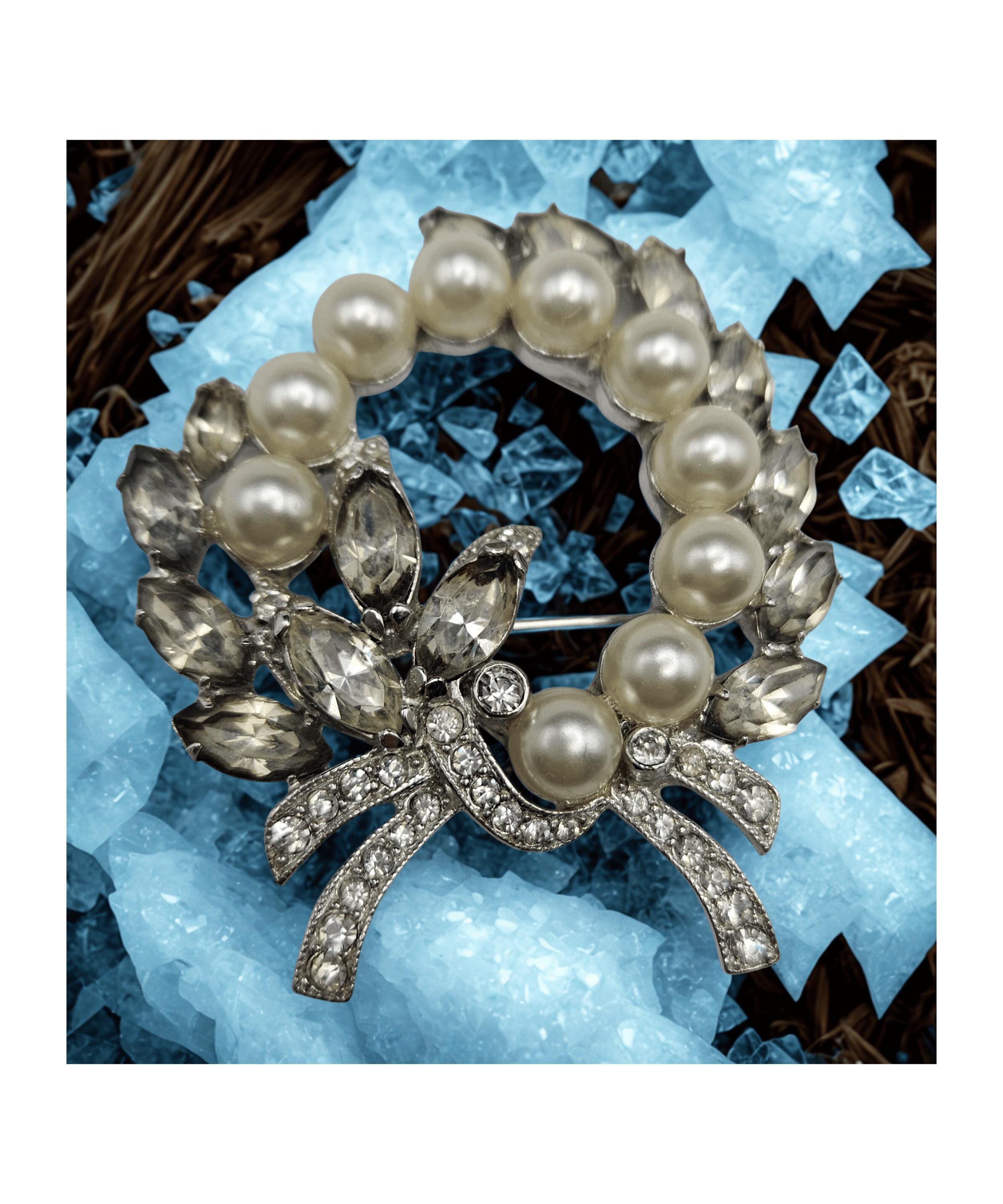 Genuine NWT Vintage 1940\'s Mid-Century EISENBERG PEARLS 4-Strand Pearl Belt 4 Strand Glass Pearl Bracelet Sterling Clasp main image 4