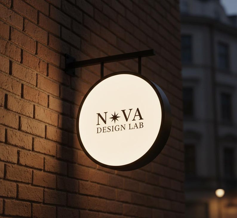 Round LED Business Sign – Double-sided Illuminated Light Box, Custom 3D ...