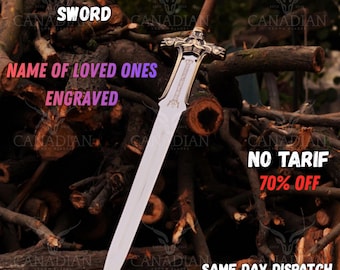 Handmade Conan Atlantean Sword Replica: Etched Stainless Steel, Cosplay sword Christmas gift Christmas Gifts New year Gift Personalized Gift