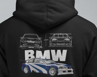 BMW M3 GTR NFS Most Wanted Hoodie | Blueprint Racing Gift | German Sports Car | Car Enthusiast | Gaming Motorsport Sweatshirt