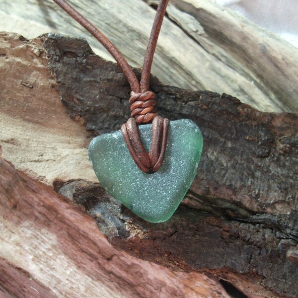 Green Seaglass Necklace - SEAGLASS Necklace - Unisex Surfer - Scottish Sea Glass-Etsy
