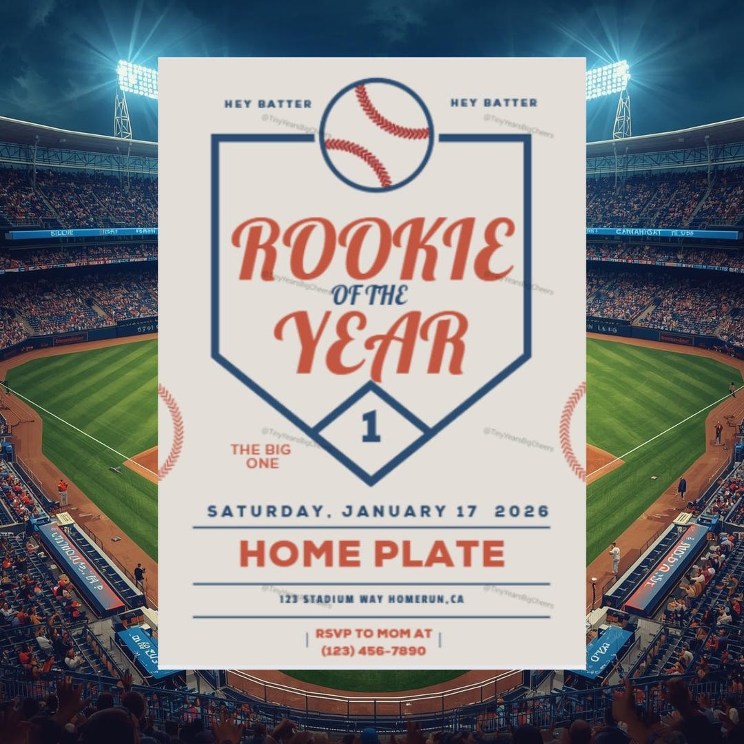 Rookie of the Year First Birthday Baseball - Etsy