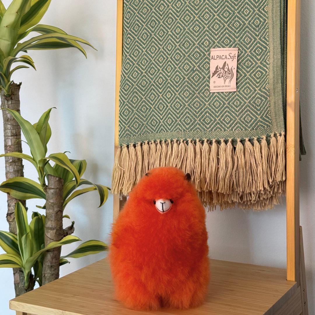 アルパカウールブランケット、グリーン、200 x 140 cm、ペルー産の