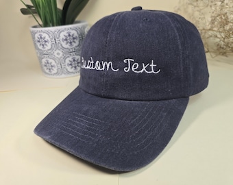 Custom text embroidery hat - personalized baseball gift hat, Your Text Vintage Baseball Hat, Custom Trucker Hat,Custom Dad Cap