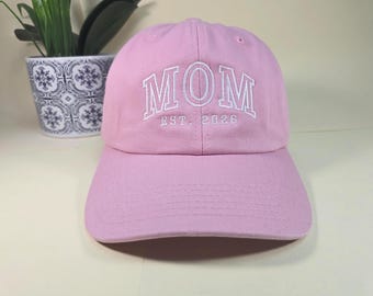 Custom Embroidered Mom Est Hat - Personalized Vintage Baseball Hat, Birthday mom hats, Gift For New Mom, Mothers day gift cap