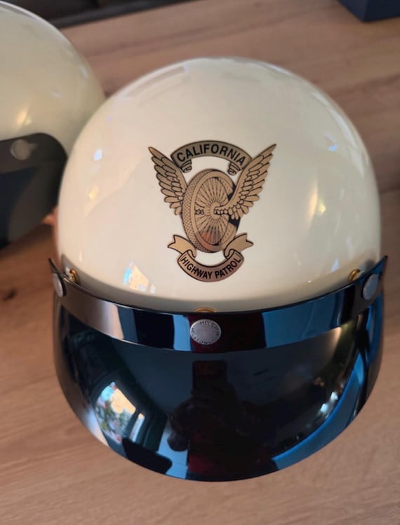chp motorcycle helmet Gold Vinyl Police Sticker, Chips California Highway Patrol CHP, for Car,  Motorcycle, Helmet, Bicycle, Notebook, Box, Mailbox…