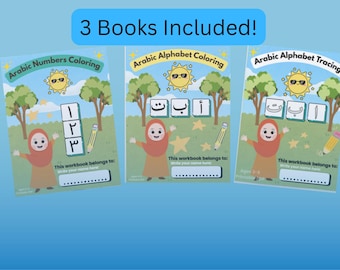 Arabic Alphabet and Numbers Learning Bundle Printable PDF for Kids Ages 3–5