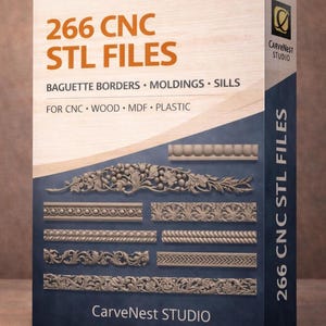 266 archivos STL CNC: Bordes, molduras y umbrales de baguette (producto digital)
