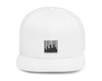 Cyber City Barcode Baseball Cap - Urban Skyline Retro Dad Hat