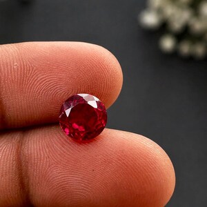 GIE Certified Natural Flawless Red Ruby Loose Round Cut Gemstone With Gift A+ Gemstone 8x8 MM for Jewelry Making