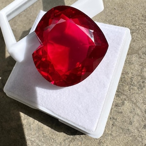 Big Ruby GIE Certified 60 Ct Flawless Natural Red Ruby Heart Cut Loose Gemstone