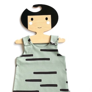 Harem romper jade green black stripes