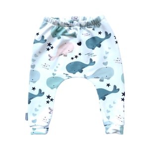 Baby broekje walvis, baby legging, baby broek, harem broek, met walvis, voor baby, voor meisje, babyshower cadeau, voor preemie, voor haar