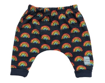 Baby pants rainbow, blue baby pants, rainbow pants, baby legging, harem pants, baby gift, for baby, for boy, for rainbow baby, rainbow baby