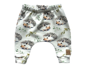 Baby pants hedgehog, baby pants, trousers baby, legging baby, harem pants baby, for baby, for toddler, baby gift, for boy, for girl