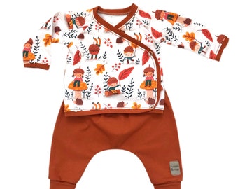 Baby shirt overslag kabouters, Overslagshirt herfst, makkelijk aan te trekken shirt voor baby, shirt voor pasgeboren, voor baby, voor peuter