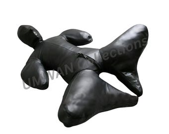 Real Leather Bondage Sleep sack Suit – Mummy Hood Sensory Deprivation