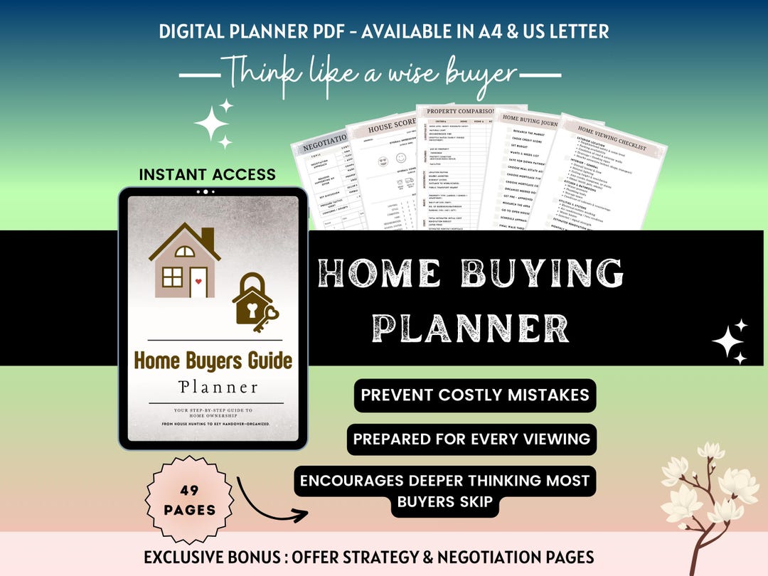 First Time Home Buyer Guide Planner, House Checklist, Home Buying ...