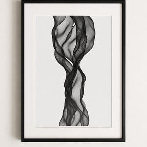 Curves of Her V: A3-penplotterinktstuk – unieke fysieke plottertekening