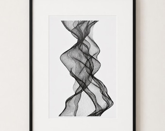 Curvas de ella IV: Obra de arte en plotter A3 – Arte en plotter controlado por el artista