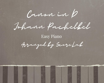 Canon en Re (partitura fácil para piano para principiantes) (PDF + vídeo)