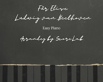 Para Elisa – Partitura fácil para piano para principiantes / Piano simplificado en PDF / Guía en vídeo